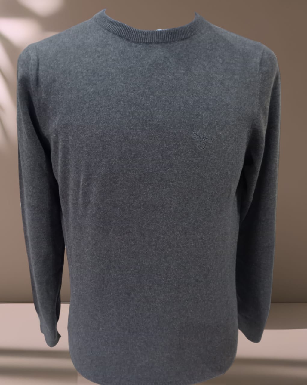 PULL COL ROND GRIS FONCE BARBOUR