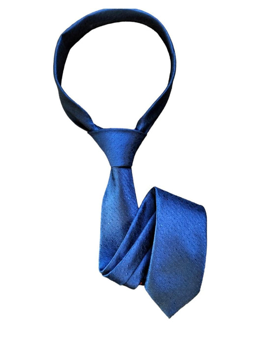CRAVATE SLIM  BLEUE CLAIRE MOTIFS TON SUR TON