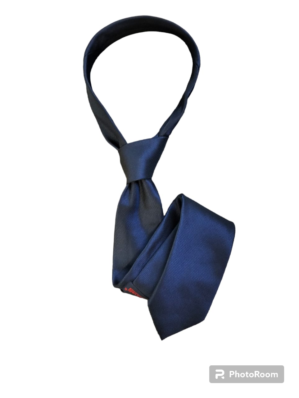 CRAVATE BLEUE AVEC POCHETTE A POIS ROUGES