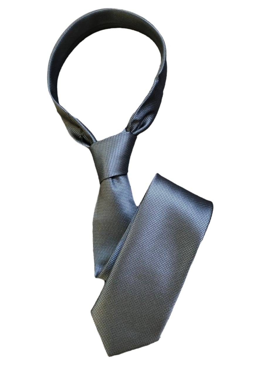 CRAVATE GRISE AVEC POCHETTE