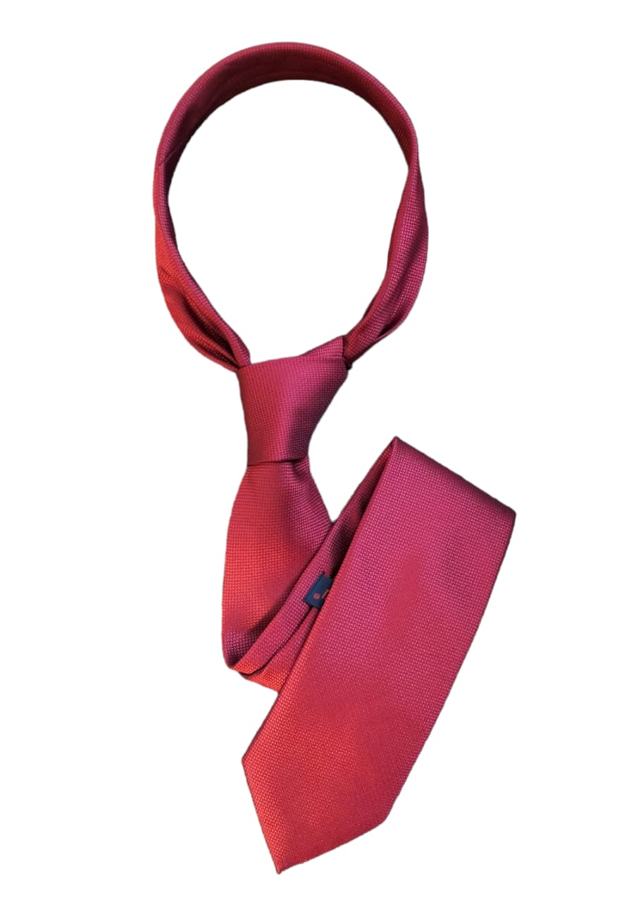 CRAVATE ROUGE AVEC POCHETTE A POIS