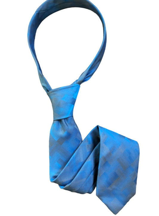 CRAVATE AVEC POCHETTE BLEU CIEL AVEC MOTIF