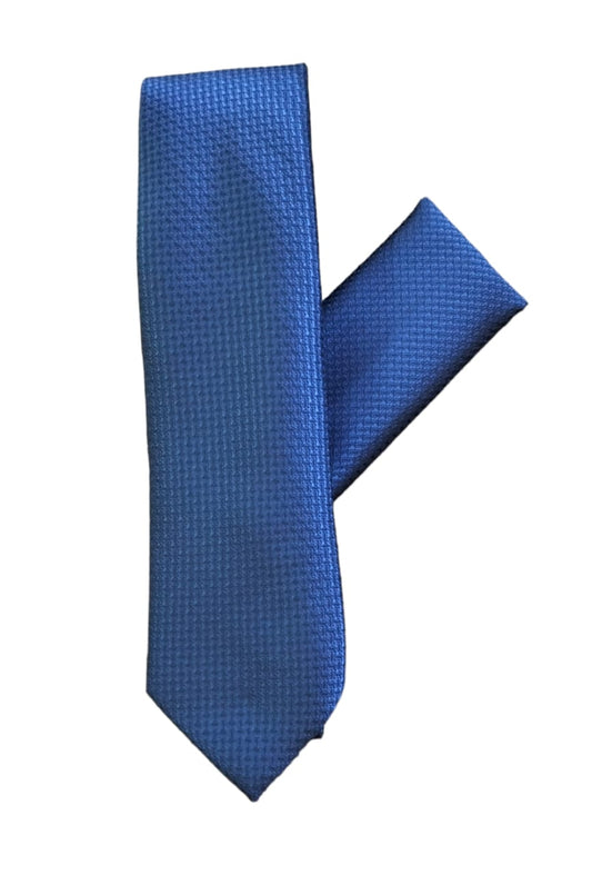 CRAVATE BLEUE AVEC POCHETTE MICROFIBRE