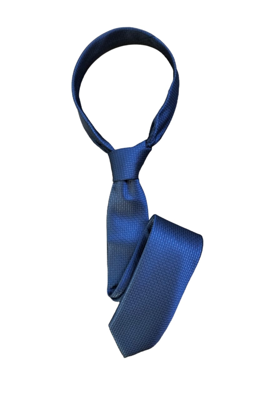 CRAVATE BLEUE AVEC POCHETTE MICROFIBRE