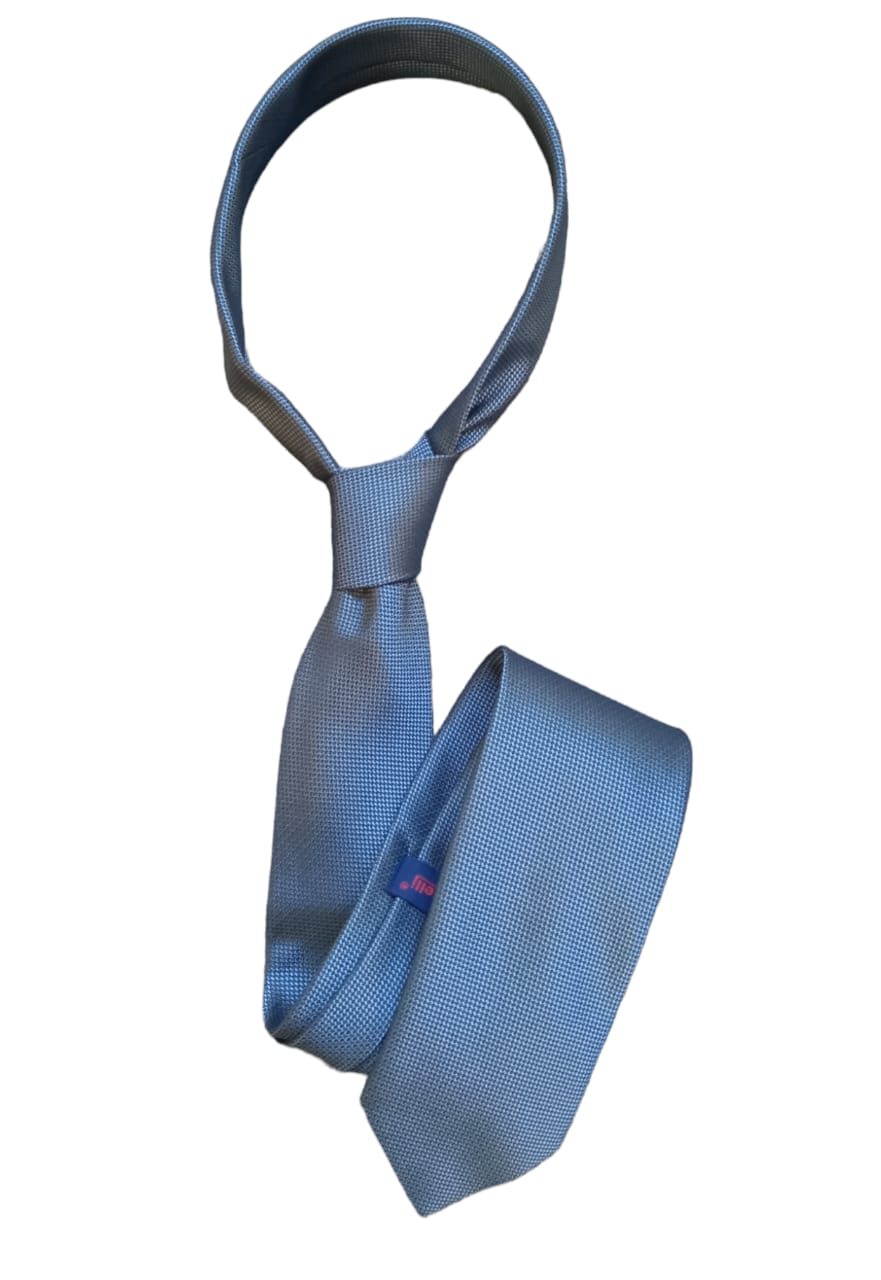 CRAVATE BLEUE UNIE TEXTUREE