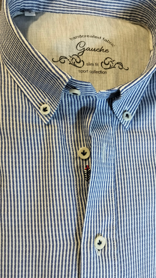 Chemise manches longues slim à rayures fines GAUCHE SPORT