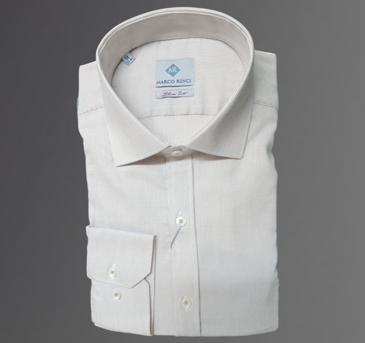 CHEMISE MANCHES LONGUES SLIM FIT  BEIGE MARCO RENCI