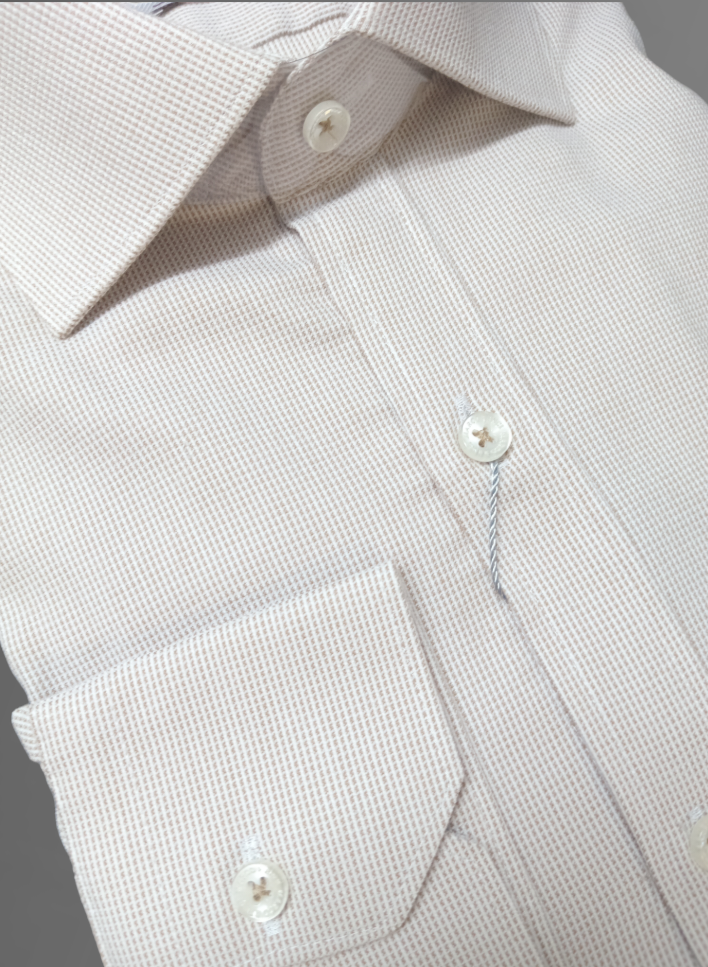 CHEMISE MANCHES LONGUES SLIM FIT BEIGE MARCO RENCI