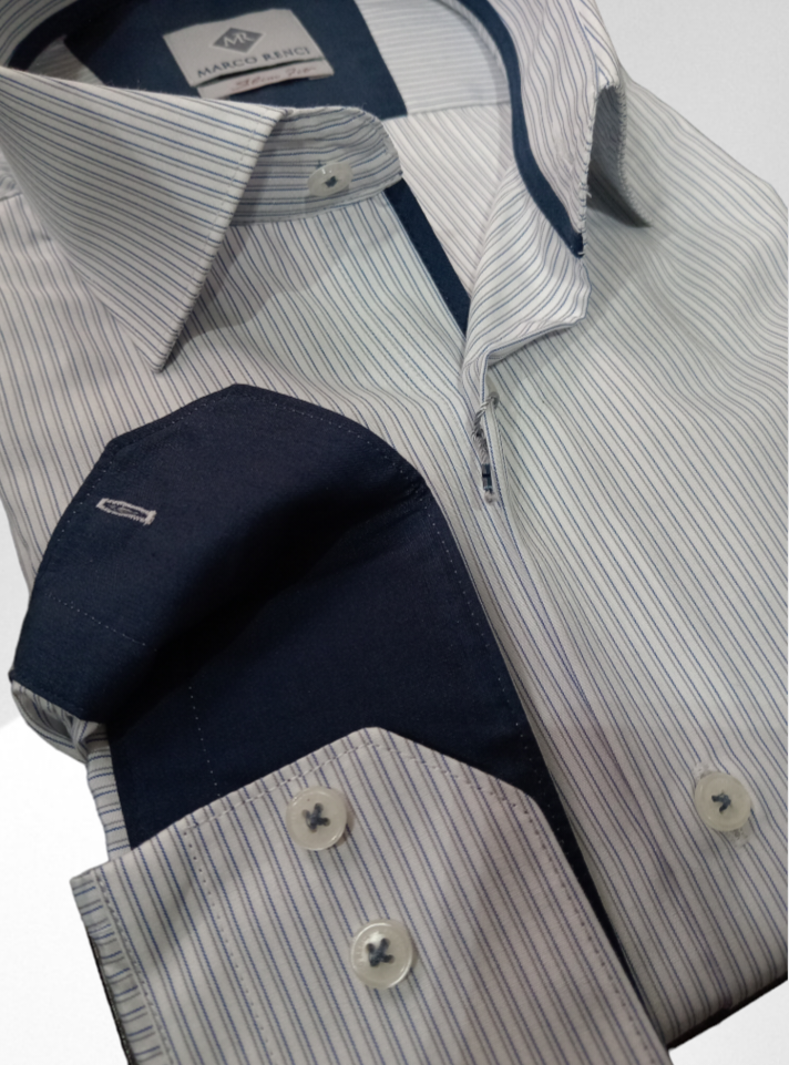 CHEMISE MANCHES LONGUES A RAYURES SLIM FIT MARCO RENCI