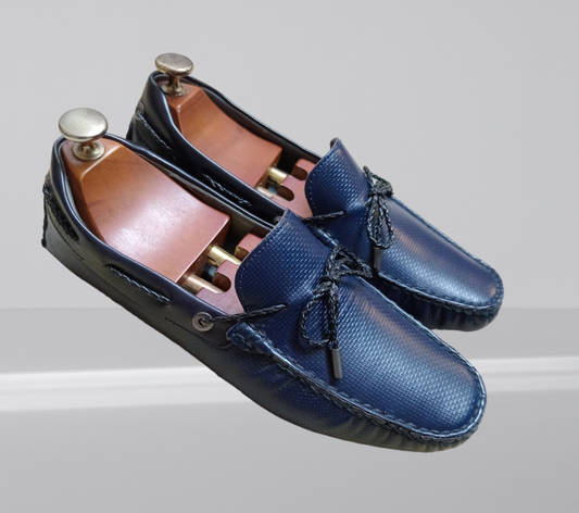 MOCASSIN EN CUIR BLEU LUCCI VERROSI  6001-814