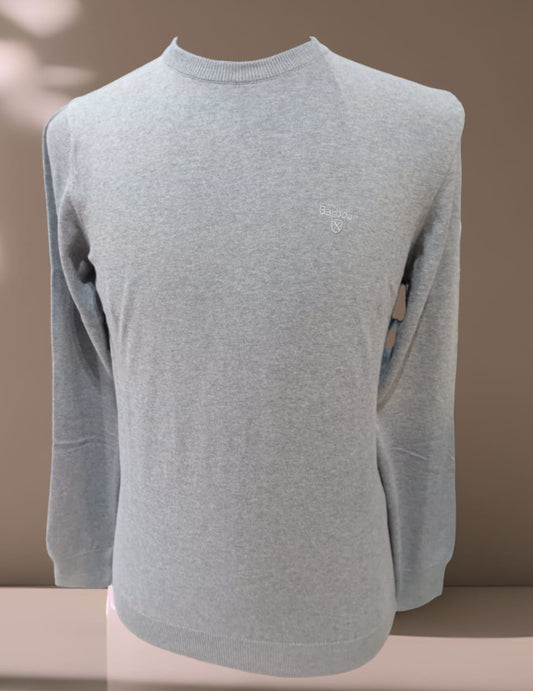 PULL COL ROND GRIS CLAIR BARBOUR