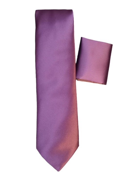 CRAVATE SATINEE AVEC POCHETTE